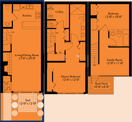 845 N Kingsbury Floorplan - The City Home C1 Tier*